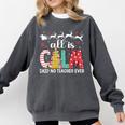 Teacher All Calm Said No Teacher Christmas Pencil Tree Comfort Colors Sweatshirt Pepper