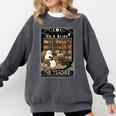 The Teacher Ghost Book Reading Books Lover Halloween Comfort Colors Sweatshirt Pepper