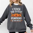 Teacher Halloween I Teach The Cutest Pumpkins In The Patch Comfort Colors Sweatshirt Pepper Teacher Halloween I Teach The Cutest Pumpkins In The Patch Comfort Colors Sweatshirt Pepper