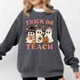 Teacher Halloween Trick Or Teach Cute Ghost Coffee Pumpkins Comfort Colors Sweatshirt Pepper Teacher Halloween Trick Or Teach Cute Ghost Coffee Pumpkins Comfort Colors Sweatshirt Pepper