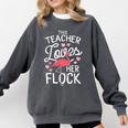 This Teacher Loves Her Flock Flamingo Teacher Class Comfort Colors Sweatshirt Pepper This Teacher Loves Her Flock Flamingo Teacher Class Comfort Colors Sweatshirt Pepper