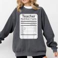 Teacher Nutrition Facts Teachers Nutritional Fact Comfort Colors Sweatshirt Pepper Teacher Nutrition Facts Teachers Nutritional Fact Comfort Colors Sweatshirt Pepper