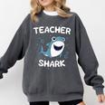 Teacher Shark Teaching Back To School Kindergarten Comfort Colors Sweatshirt Pepper