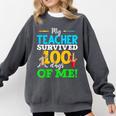 My Teacher Survived 100 Days Of Me Dab 100 Days Of School For Men Women Kids Comfort Colors Sweatshirt Pepper