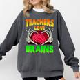 Teacher Teachers Love Brains Skeleton Hand Heart Halloween Comfort Colors Sweatshirt Pepper Teacher Teachers Love Brains Skeleton Hand Heart Halloween Comfort Colors Sweatshirt Pepper