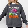 Teachers Love Brains Halloween 2025 Skeleton Costume Comfort Colors Sweatshirt Pepper Teachers Love Brains Halloween 2025 Skeleton Costume Comfort Colors Sweatshirt Pepper