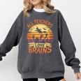 All Teachers Love Brains Halloween Teacher Comfort Colors Sweatshirt Pepper