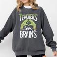 Teachers Love Zombie Teacher Halloween Fun Comfort Colors Sweatshirt Pepper