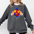 Teachers Are Superheroes 4th Grade Super Teacher Staff Men Women Comfort Colors Sweatshirt Pepper