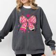 Teaching Is A Work Of Heart Pencil Bow Teacher Valentine Comfort Colors Sweatshirt Pepper