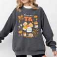 Team TK Crew Preppy Coquette Bow Pumpkin Fall TK Teacher Comfort Colors Sweatshirt Pepper