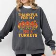 Thankful For My Pre K Turkeys Teacher Thanksgiving Men Women Comfort Colors Sweatshirt Pepper