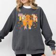 Thanksgiving Teacher Pencil Bow One Thankful Teacher Fall Comfort Colors Sweatshirt Pepper