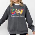 Tie Dye Hippie Peace Love Teach Teacher Appreciation Comfort Colors Sweatshirt Pepper