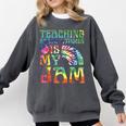 Tie Dye Teaching Social Studies Is My Jam Sunglasses Teacher Comfort Colors Sweatshirt Pepper