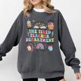 The Tired Teachers Department Retro Groovy Back To School Comfort Colors Sweatshirt Pepper