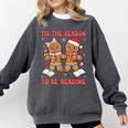 Tis The Season Reading Christmas Shirt Book Lovers Teacher Comfort Colors Sweatshirt Pepper
