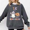 TK Boo Crew Retro Groovy Halloween Floral Ghost TK Teacher Men Women Kids Comfort Colors Sweatshirt Pepper TK Boo Crew Retro Groovy Halloween Floral Ghost TK Teacher Men Women Kids Comfort Colors Sweatshirt Pepper