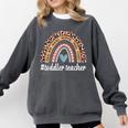 Toddler Teacher Rainbow Leopard Infant Teacher Men Women Comfort Colors Sweatshirt Pepper