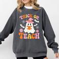 Trick Or Teach Cute Floral Ghost Teacher Halloween Costume Comfort Colors Sweatshirt Pepper Trick Or Teach Cute Floral Ghost Teacher Halloween Costume Comfort Colors Sweatshirt Pepper
