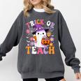 Trick Or Teach Groovy Teacher Ghost Halloween Teacher Comfort Colors Sweatshirt Pepper Trick Or Teach Groovy Teacher Ghost Halloween Teacher Comfort Colors Sweatshirt Pepper