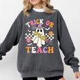 Trick Or Teach Groovy Teacher Halloween Retro Teacher Ghost Comfort Colors Sweatshirt Pepper Trick Or Teach Groovy Teacher Halloween Retro Teacher Ghost Comfort Colors Sweatshirt Pepper