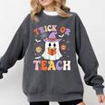 Trick Or Teach Teacher Groovy Ghost Halloween Teacher Comfort Colors Sweatshirt Pepper Trick Or Teach Teacher Groovy Ghost Halloween Teacher Comfort Colors Sweatshirt Pepper