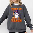 Trick Or Teach Teacher Halloween Ghost Pencil Floral Comfort Colors Sweatshirt Pepper Trick Or Teach Teacher Halloween Ghost Pencil Floral Comfort Colors Sweatshirt Pepper