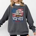 US History Teacher Boston Spilling The Tea Since 1773 Comfort Colors Sweatshirt Pepper US History Teacher Boston Spilling The Tea Since 1773 Comfort Colors Sweatshirt Pepper