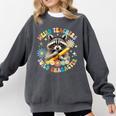 Weird Teachers Build Character Raccoon Colourful Floral Comfort Colors Sweatshirt Pepper
