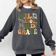 Wild About 2nd Grade Teacher Student First Day Of School Comfort Colors Sweatshirt Pepper
