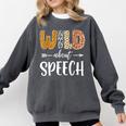 Wild About Speech SLP Leopard Teacher Back To School Kids Comfort Colors Sweatshirt Pepper Wild About Speech SLP Leopard Teacher Back To School Kids Comfort Colors Sweatshirt Pepper