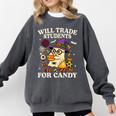 Will Trade Students For Candy Teacher Ghost Halloween Comfort Colors Sweatshirt Pepper Will Trade Students For Candy Teacher Ghost Halloween Comfort Colors Sweatshirt Pepper
