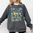 World Down Syndrome Day Awareness T21 Teacher Women Men Kids Comfort Colors Sweatshirt Pepper