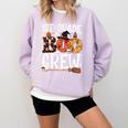 1st Grade Boo Crew Cute Ghost Halloween Teacher Kids Comfort Colors Sweatshirt Orchid