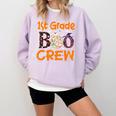 1st Grade Boo Crew First Grade Halloween Teacher Comfort Colors Sweatshirt Orchid