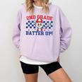 2nd Grade Batter Up Back To School Baseball Teacher Kids Comfort Colors Sweatshirt Orchid 2nd Grade Batter Up Back To School Baseball Teacher Kids Comfort Colors Sweatshirt Orchid