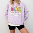 4th Grade Rocks ABCD Back To School Rock Teachers Comfort Colors Sweatshirt Orchid 4th Grade Rocks ABCD Back To School Rock Teachers Comfort Colors Sweatshirt Orchid