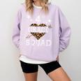 4th Grade Squad Star Team Leopard Teacher Crew Student Men Women Girls Kids Comfort Colors Sweatshirt Orchid