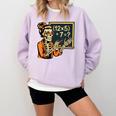 67 Teacher Halloween Skeleton Comfort Colors Sweatshirt Orchid