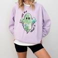 AAC Ghost Tell Me About It Speech Pathology AAC Sped Teacher Comfort Colors Sweatshirt Orchid