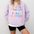 ABC Elemeno Kindergarten Teacher Boy Girl Kid Back To School Comfort Colors Sweatshirt Orchid