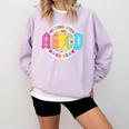 ABCD Kindergarten Rocks Back To School Teachers Students Comfort Colors Sweatshirt Orchid