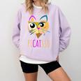 Abstract Cat Art Picatsso Shirt For Art Teachers Comfort Colors Sweatshirt Orchid