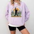 Adventure Awaits Bigfoot Teacher Kindergarten Back To School Comfort Colors Sweatshirt Orchid