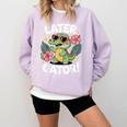 Alligator Later Gator Teacher Summer Last Day Fun Comfort Colors Sweatshirt Orchid
