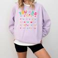Alphabet Positive Affirmations Back To School Teacher Comfort Colors Sweatshirt Orchid