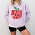 Apple Dot Pattern Art Teacher Appreciation Men Women Humor Comfort Colors Sweatshirt Orchid Apple Dot Pattern Art Teacher Appreciation Men Women Humor Comfort Colors Sweatshirt Orchid