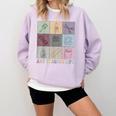 Art Teacher Life Retro Groovy Teaching Future Artists Comfort Colors Sweatshirt Orchid