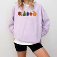Back To School Cute Hungry Lover Fruits Teacher Comfort Colors Sweatshirt Orchid Back To School Cute Hungry Lover Fruits Teacher Comfort Colors Sweatshirt Orchid